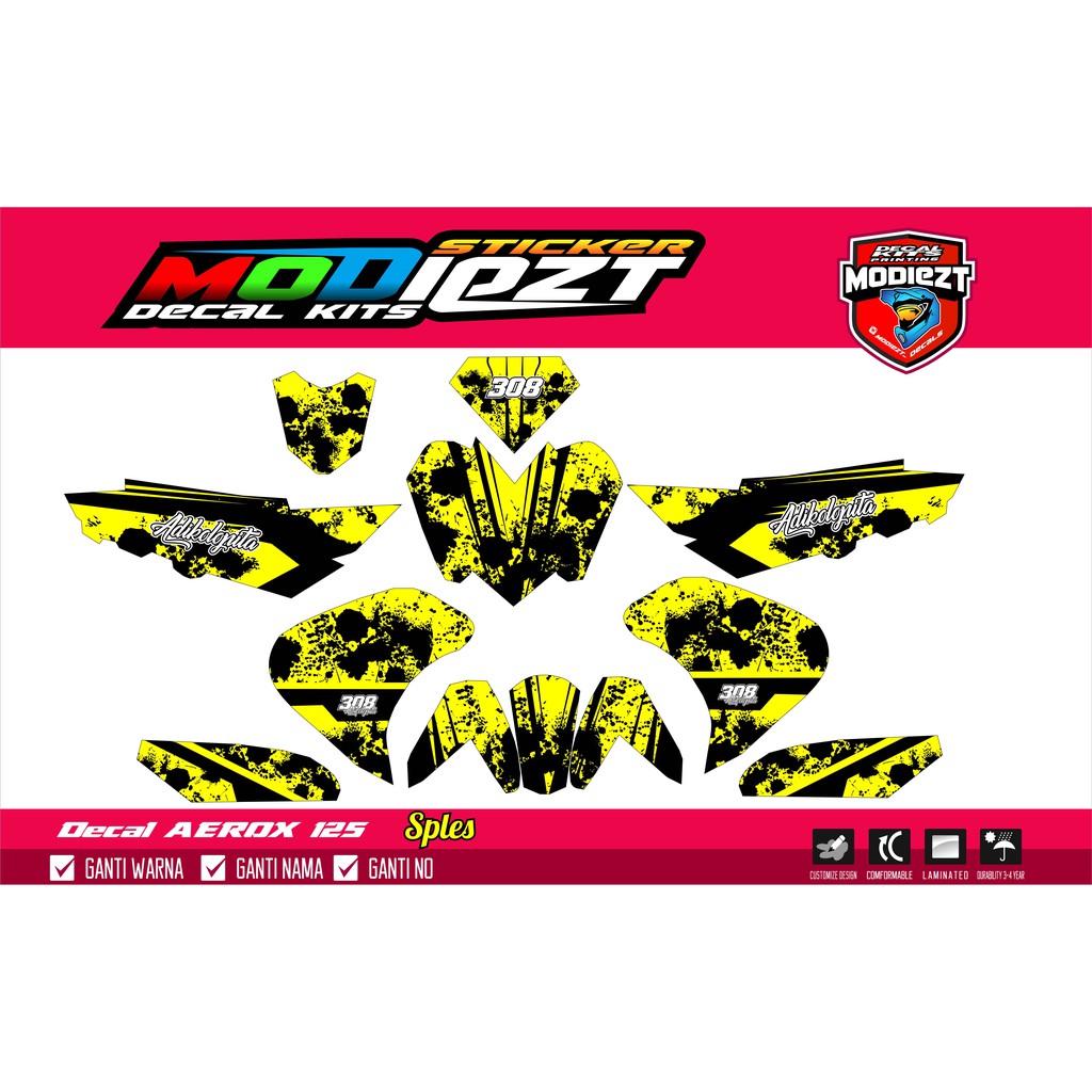 10 Ide Desain Stiker  Motor Aerox  125 Keren  Sticker Fans