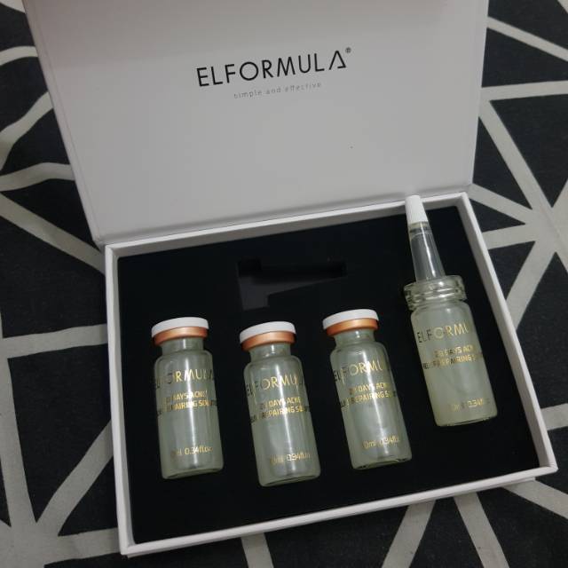 [PRELOVED] 3 Botol + 1 Pipet - ELFORMULA Acne Relief Repairing Solution Element Formula Serum