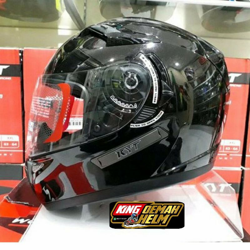 HELM KYT K2RIDER BLACK METALIK DOUBLE VISOR HELM TOURING KYT K2R KYT K2 RIDER HELM DOBEL VISOR SNI