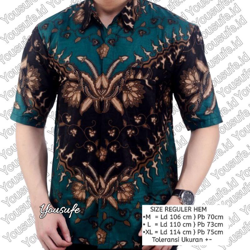 Baju Batik Pria Lengan Pendek/Batik Pria Premium/Seragam Batik Kantoran-N