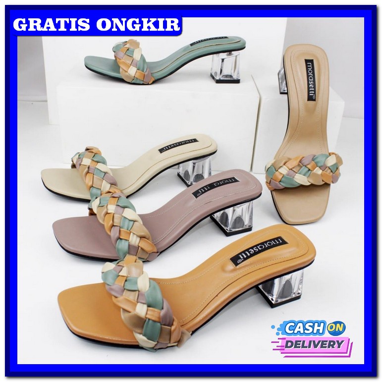 Sepatu Heels Wanita Haihil Sepatu Hak Pesta Import Mewah Remaja T Jd82 Sandal Heels Wanita Kaca Ban