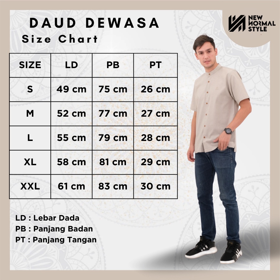 Daud Series Baju Pakaian Kemeja Kemko Koko Kokoh Muslim Kurta Pakistan Pria Laki Cowok Dewasa Lengan Pendek Dewasa Premium Terbaru 2022