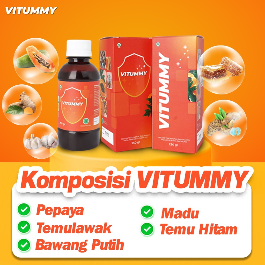 Vitummy -  Vitumi Madu Herbal Basmi Cacingan Anak & Dewasa Tingkatkan Nafsu Makan Atasi Perut Buncit Anak Menambah Berat Badan Melancarkan Pencernaan-2