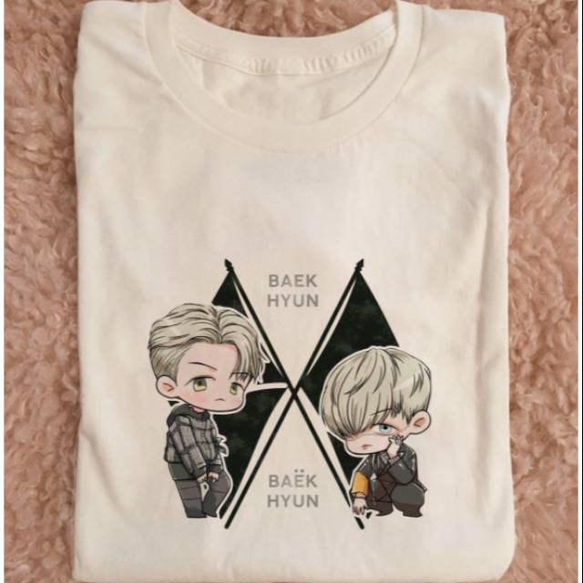 Kaos Kpop Unisex EXO Obsession Baekhyun Chibi
