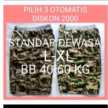 Celana kolor pendek army chino pria