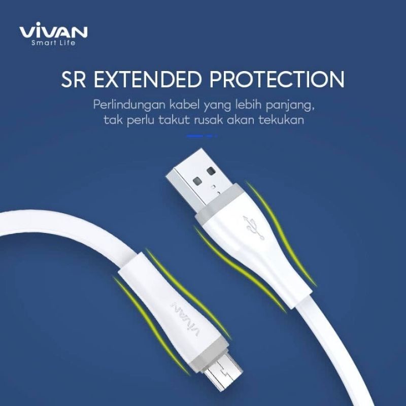 (VIVAN M-30S) Kabel Data Micro 30cm/ Kabel PowerBank Fast Charging 2A