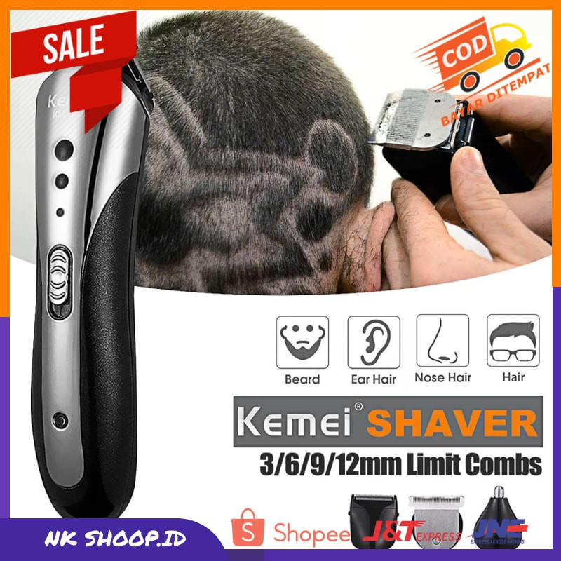 Mesin Cukur Rambut KM1407 Hair Clipper Shaver 3 in 1 Alat Cukur Rambut Kumis Bulu Hidung Kumis