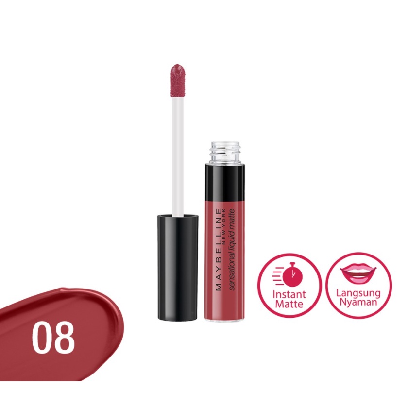 Maybelline Color Sensational Liquid Lipstick Make Up Lipstik (Matte Lipcream) - Sensationally Me