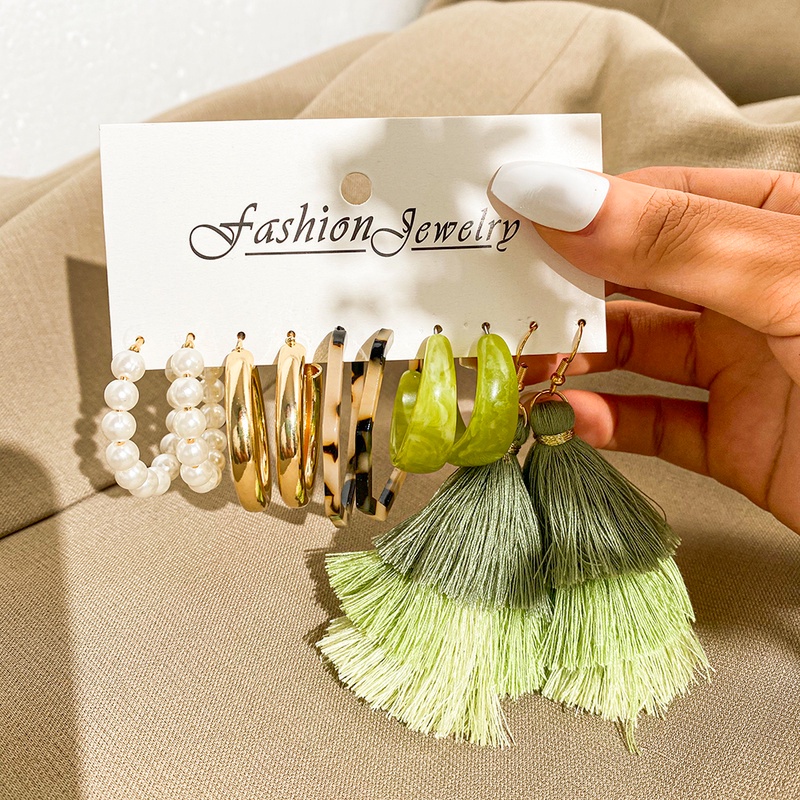 Set Anting Hoop 17km Gold Silver Hias Mutiara Bentuk Hati Butterfly Drop Untuk Aksesoris Perhiasan-1