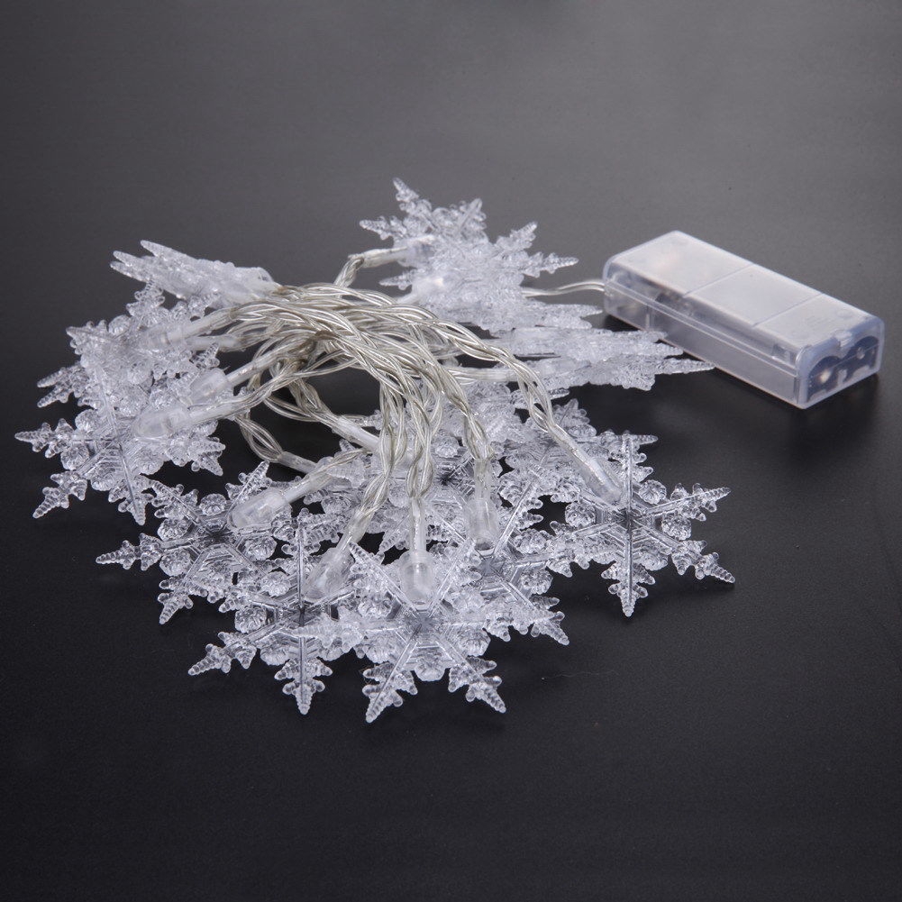 Lampu String 20 Led Bentuk Snowflake Untuk Dekorasi Tirai Jendela / Pesta Pernikahan / Natal