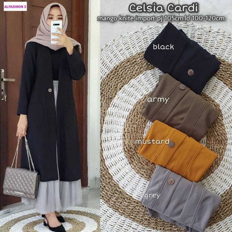 Cardigan Wanita Premium Celsia Cardi by Alfashion Hijab Fashion Solo
