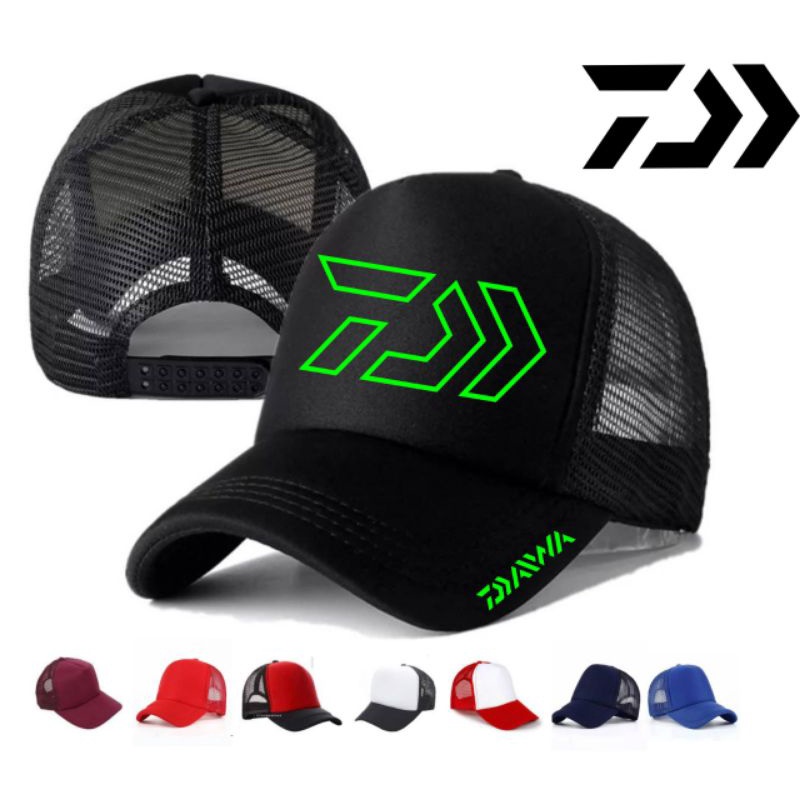 Topi DAIWA topi mancing jenis topi trucker for angler profesional fishing hat topi jaring