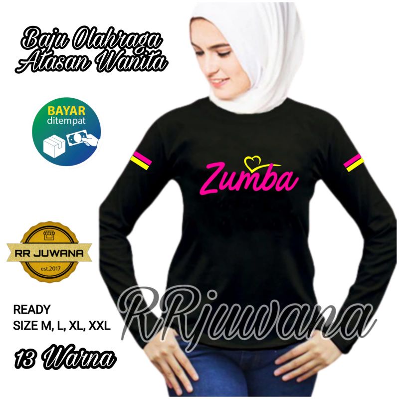 Ready size jumbo || Baju olahraga wanita lengan panjang baju senam baju aerobic zumba lary gym fitne
