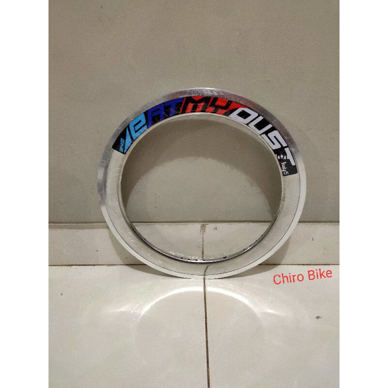 velg rims sepeda lipat 16 plus 349 HALF5 4cm silver 21h 28h silver