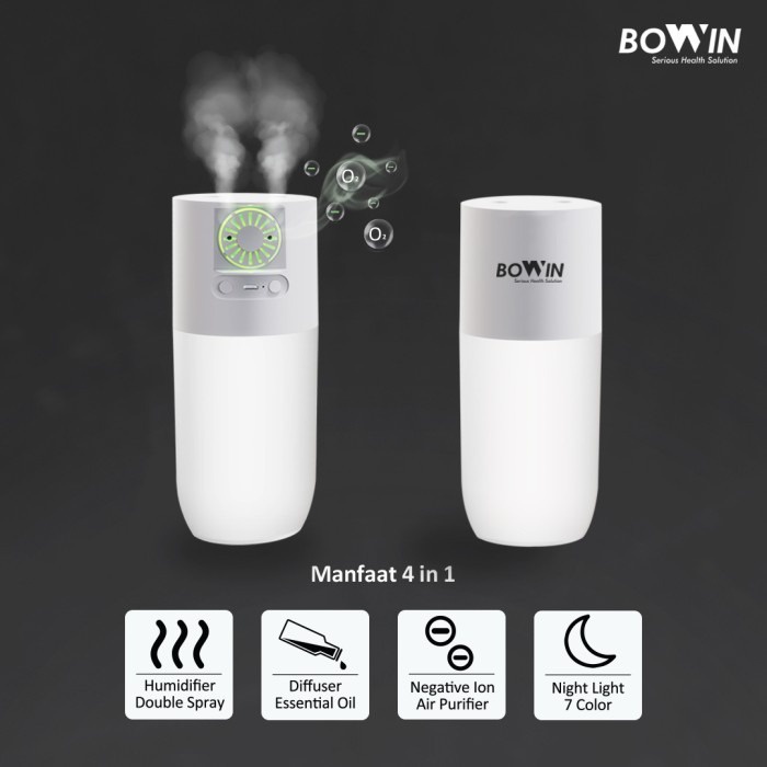 Bowin OXY H2O Air Purifier Humidifier Diffuser Lampu Malam