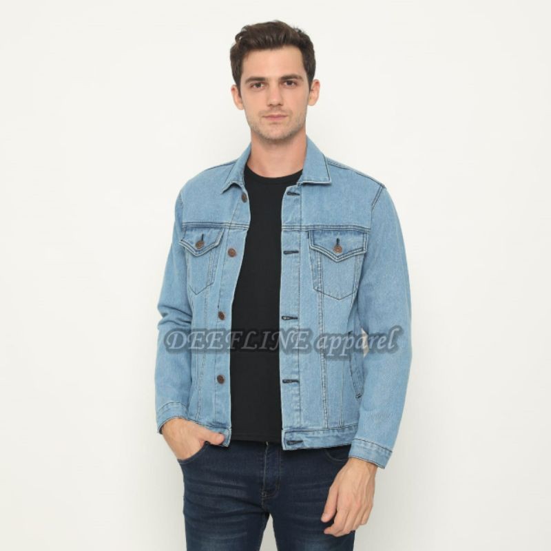Jaket Jeans Pria  - Jaket Biru Muda - Jaket Blitz - Jaket Denim Pria - Jaket Deefline Apparel