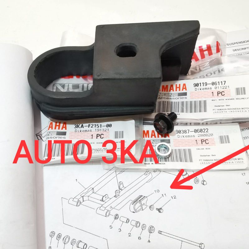 BAUT BOSH KARET ARM TAHANAN RANTAI RXKING ORIGINAL 3KA-F2151-00 90119-06117 90387-06022