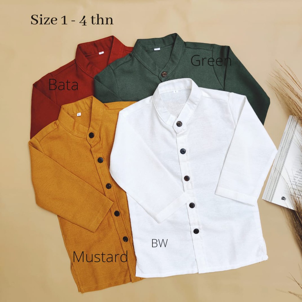 Bee_jayacloth-Koko Anak Kemeja Katun Rafa Koko Kids Merah Bata-Koko Anak Pria 2022