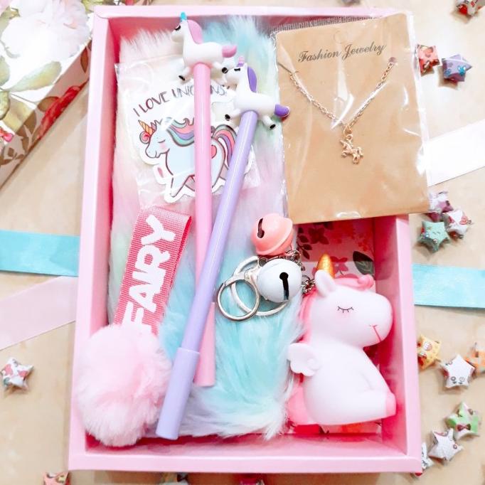 

READY COD Paket Giftbox / Hampers / Hadiah Pastel Unicorn 2 (Premium) TERLAKU