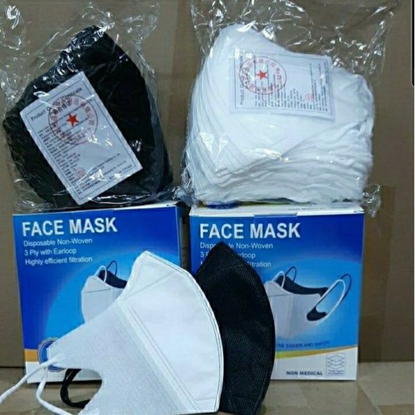 DUCKBILL FACE MASK GARIS PUTIH ISI 50 PCS KOTAK BIRU / MASKER DUCKBILL 3 PLY 1 BOX DISPOSABLE FACE M