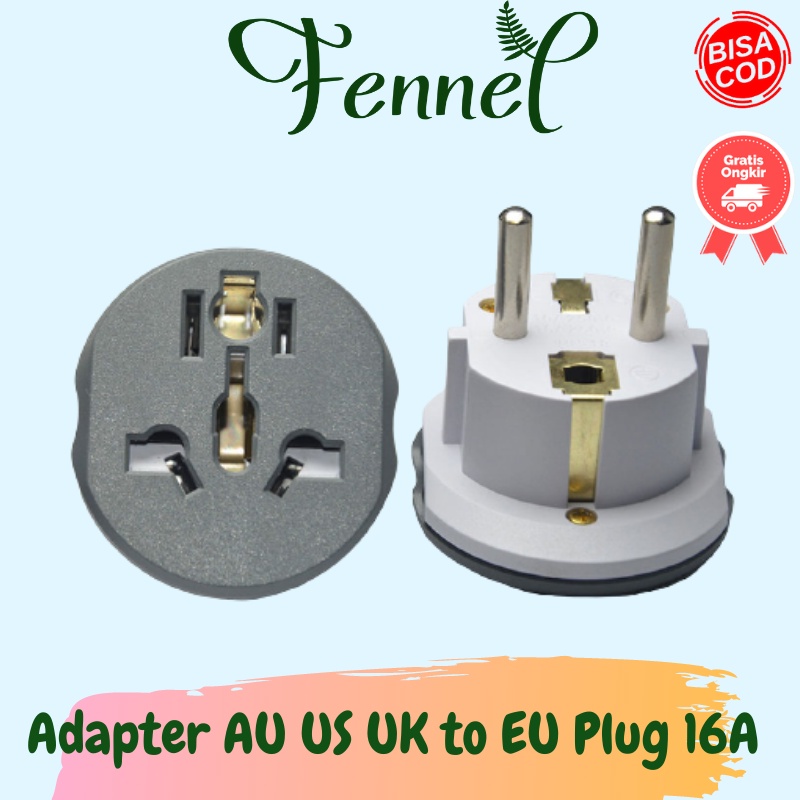 Adaptor Colokan AU US UK ke EU Plug 16A