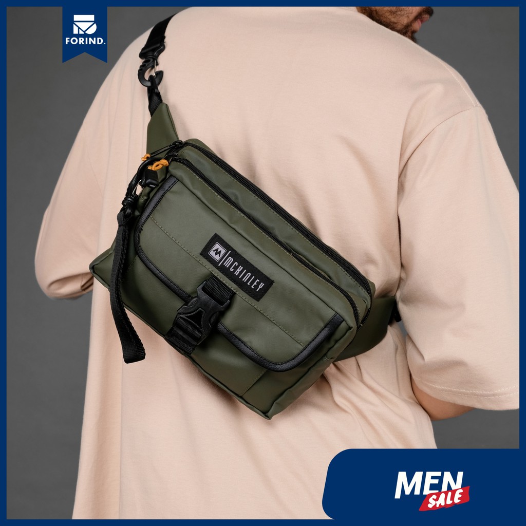 Moria Army | Tas Slempang Hijau Pria Bahu Multifungsi Sling Pouch Mini Waistbag | FORIND x McKinley