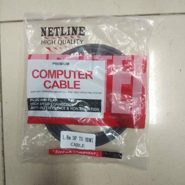 Netline Kabel Displayport to HDMI 1,8Meter