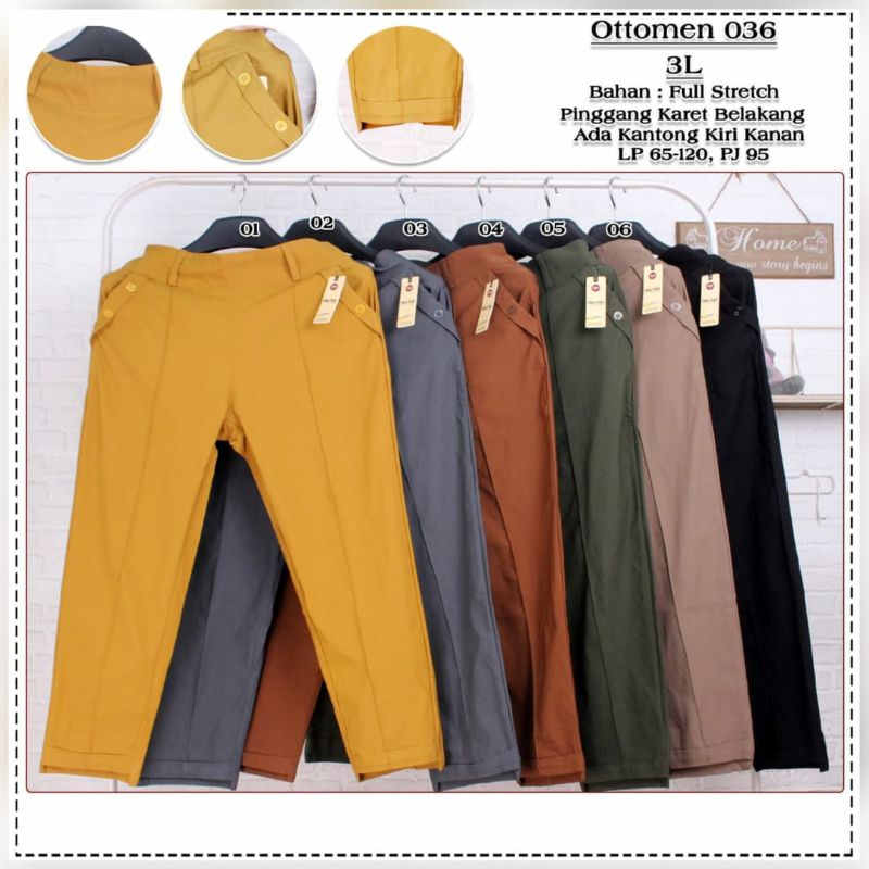 Celana Ottomen Nikko mode 029 size Standart,3L,6L/ Celana Kerja Wanita/Celana Melar