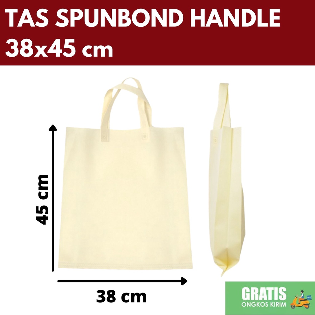 

TAS SPUNBOND 38x45 cm PUTIH TULANG /Tas Ramah Lingkungan/GOODIE BAG
