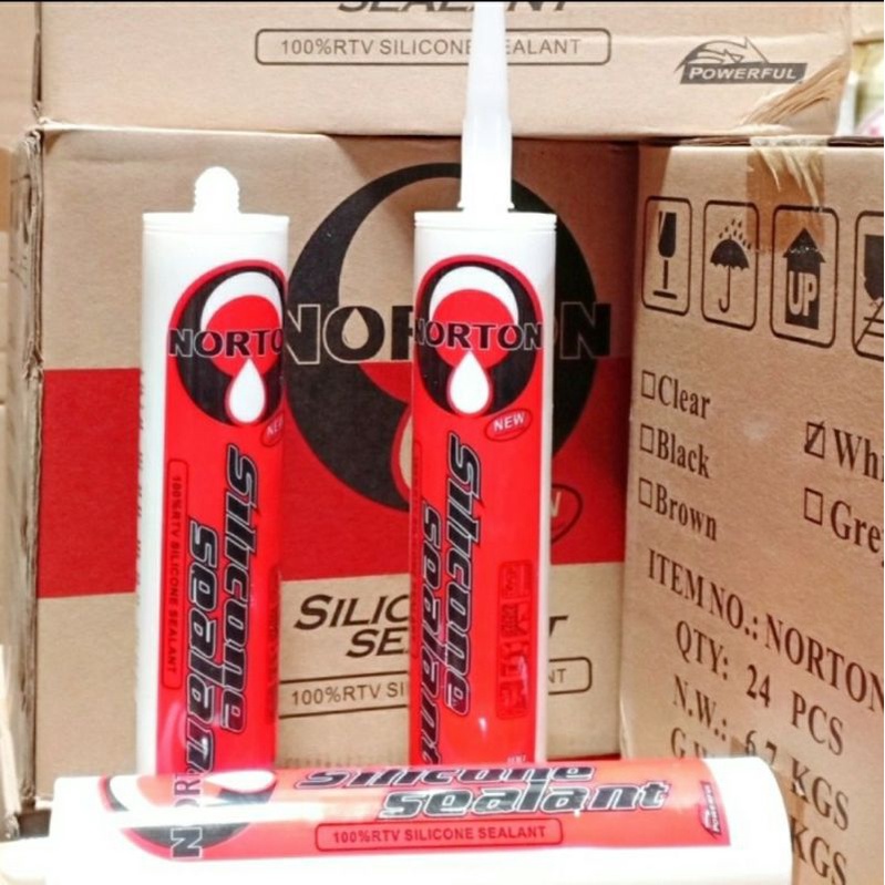 

Lem Kaca Original Silikon Norton 300ml/ Silicone Sealant Multi Purpose/ Lem Perekat Kaca 3 Warna