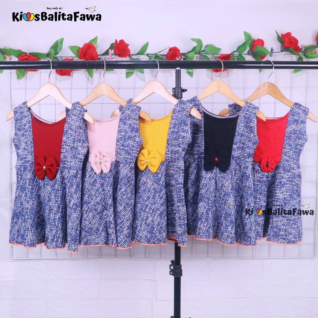 [BLUDRU FLANEL] Dress Clairine Baby uk 3-12 Bulan / Dres Anak Bayi Perempuan Baju Pesta Yukensi Adem