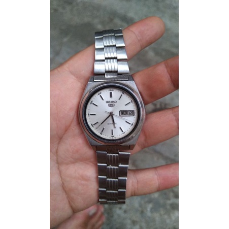 jam tangan seiko military white dial cal 7009 876a automatic second bekas original