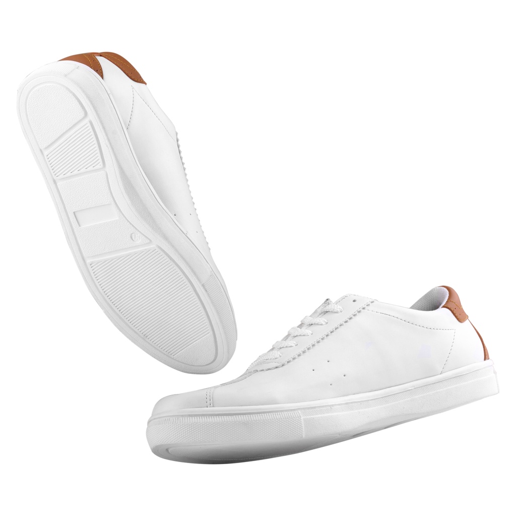 Favonia White | Sepatu Sneakers Putih Casual Original Polos Pria Cowok Ori Footwear | Flazhback x FORIND