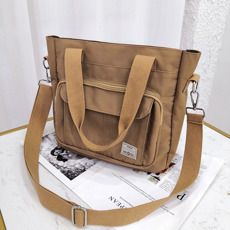 TAS SELEMPANG  WANITA KANVAS PREMIUM COKLAT GARETA TA549B7 KOREA TOTEBAG RESLETING KULIAH KERJA SLING BAG IMPORT MURAH SIMPLE REMAJA KEKINIAN BATAM BRANDED