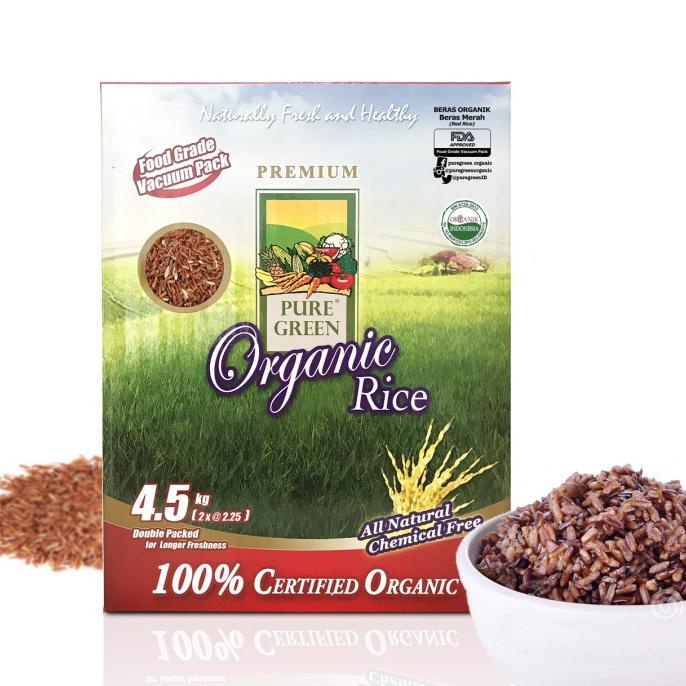 

Beras Organik Pure Green Organic Rice Beras Merah Red Rice 4,5 kg