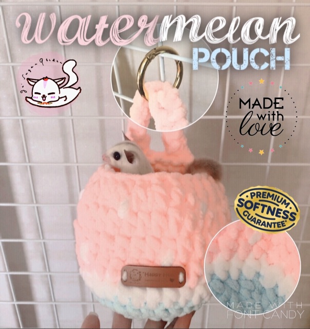 Sugar Glider Pouch, Watermelon Pouch