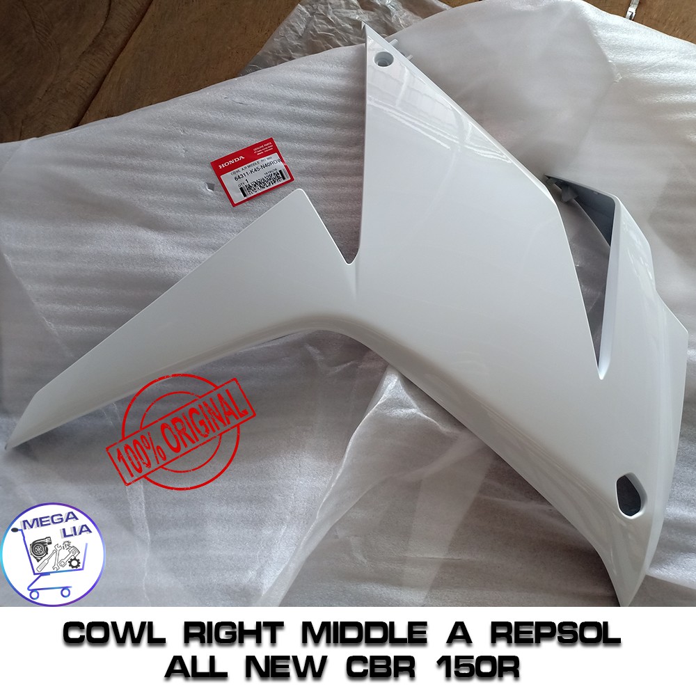 Cowl Right Middle A Repsol All New CBR 150R Putih Fairing Sayap Luar Kanan ORI HONDA 64311K45N40ROW