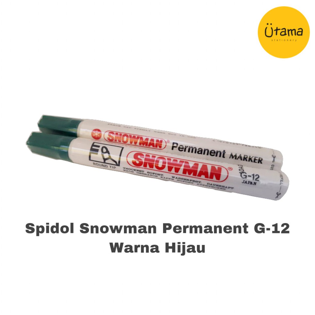 

Spidol Snowman Permanen G-12 HIJAU/Permanent Marker G12 GREEN (Grosir 6pc @5.500)