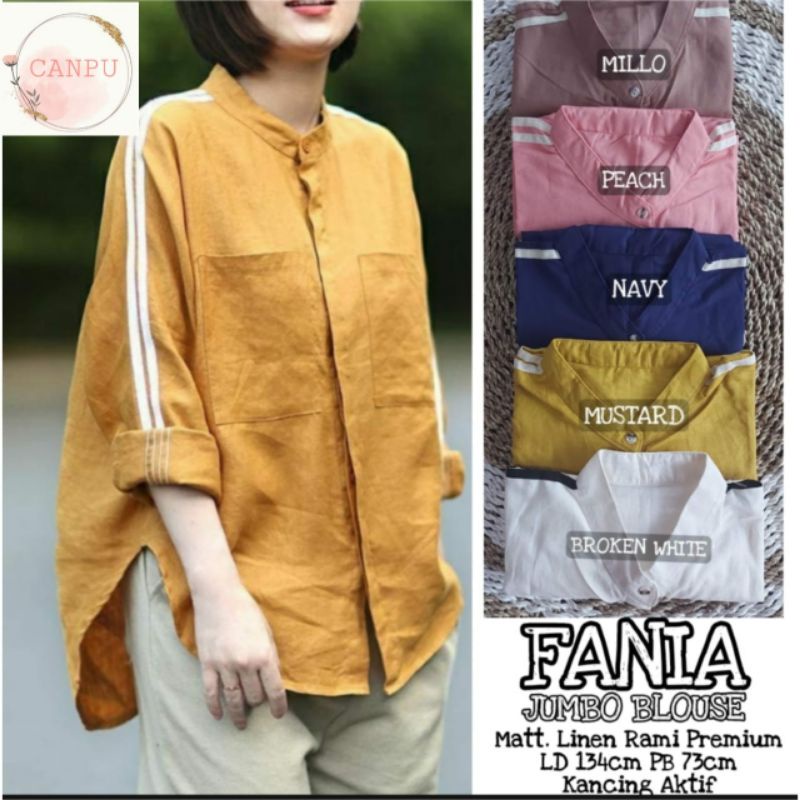 FANIA BLOUSE KATUN LINEN SUPER JUMBO LD 130 135