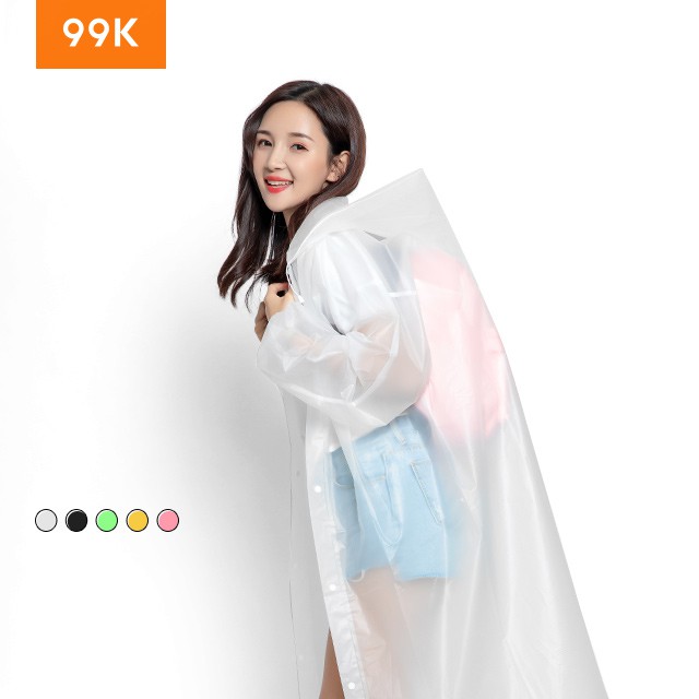 99K Jas Hujan Plastik Terusan Dewasa Lightweight Raincoat