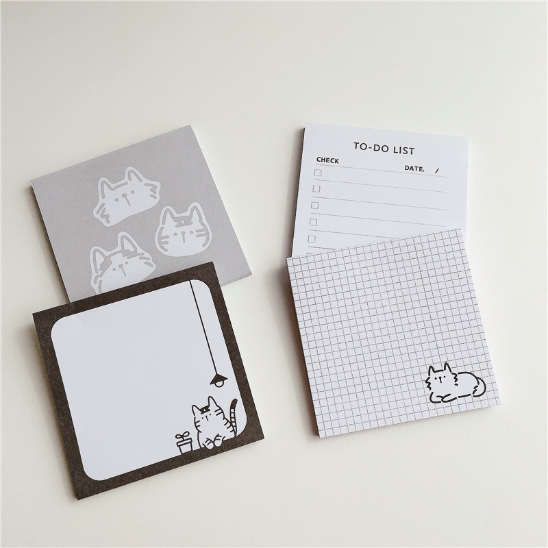 Sticky Notesmemo Pad Motif Kartun Kucing Lucu Imut Multi Warna Untuk Perlengkapan Kantorsekolah