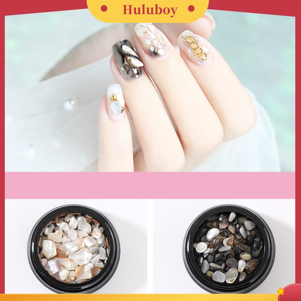 Huluboy Huluboy♡ 2pcs Potongan Batu Kerang Laut Asimetris Untuk Dekorasi Manicure