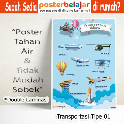 Poster Edukasi Alat Transportasi Udara Untuk Anak Usia Dini Paud Tk Tipe 01 Double Laminasi Shopee Indonesia