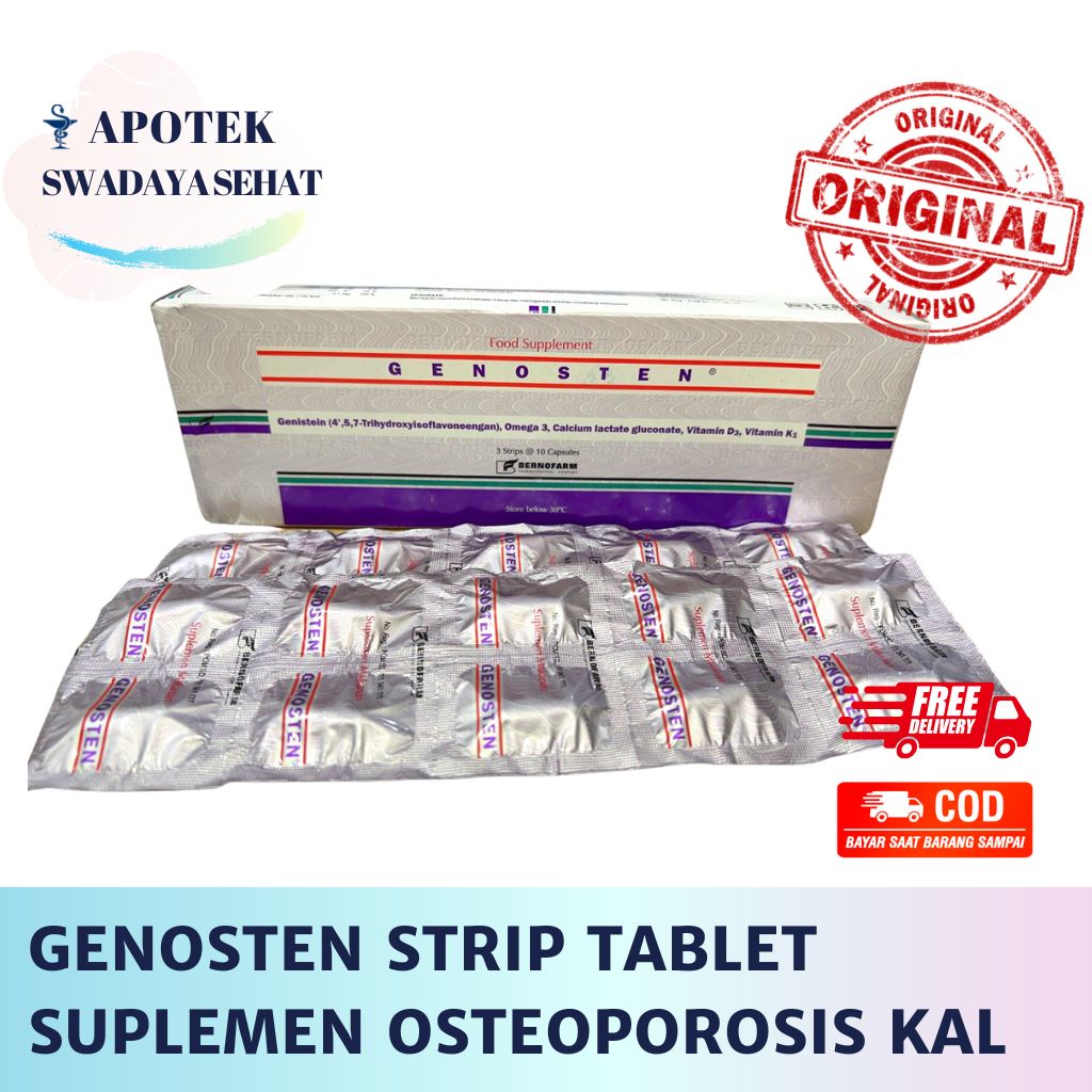 GENOSTEN Strip Tablet - Suplemen Osteoporosis Menopause Kalsium