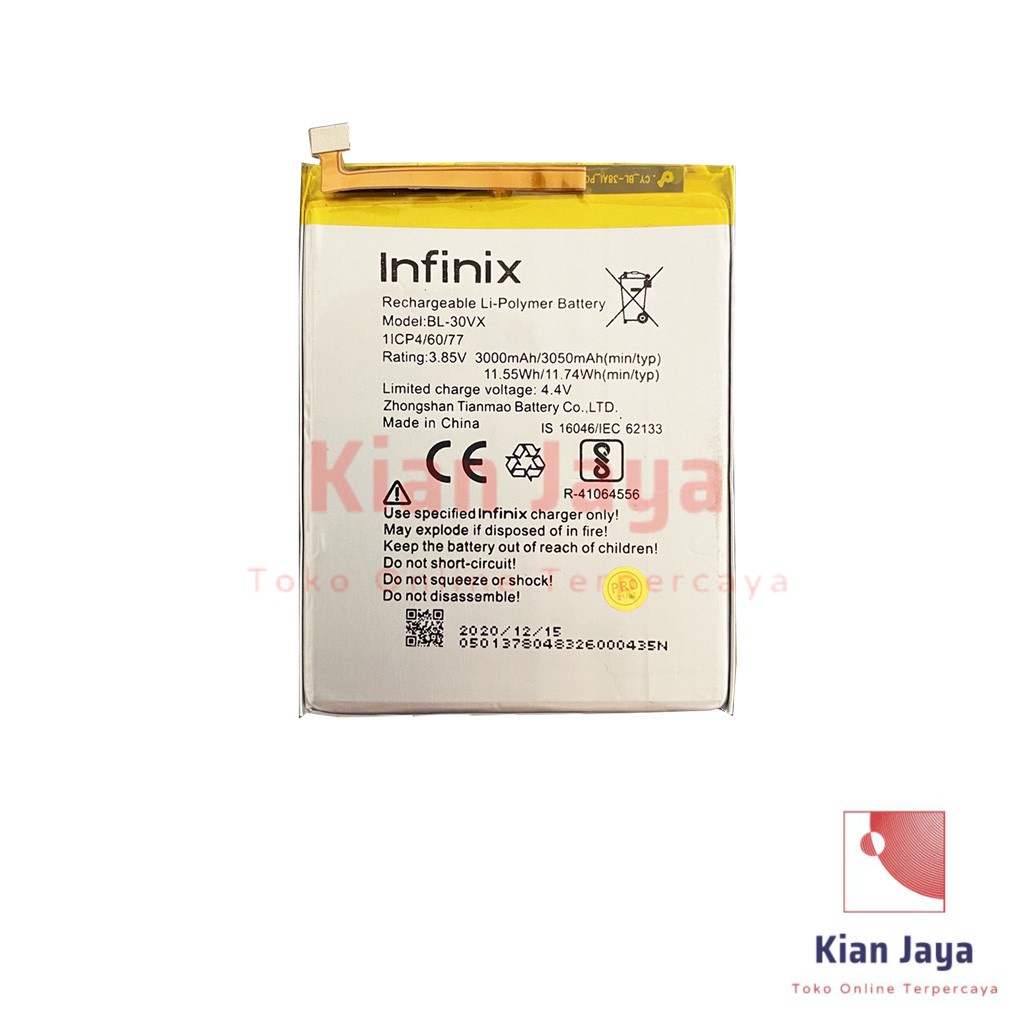 Baterai Infinix Smart 2 BL-30VX Batre Batrai Battery Hp BL30VX Original