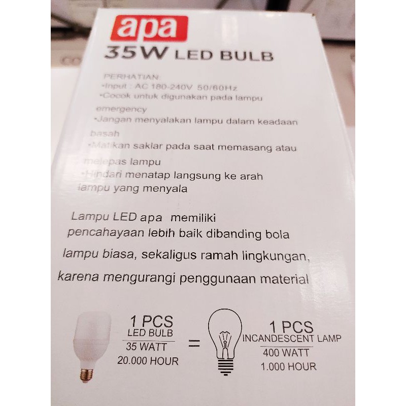 APA LED BOHLAM LAMPU  25 &amp; 35 WATT E-27/ACE LAMPU BOHLAM LED/ BOHLAM LAMPU LED MURAH DAN BERGARANSI