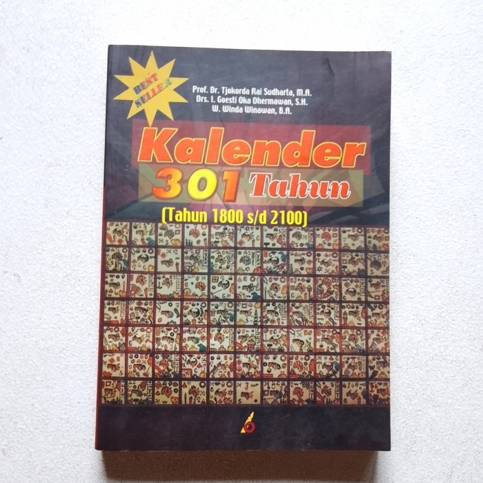 Buku KALENDER 301 TAHUN ( Tahun 1800 sampai dengan 2100)