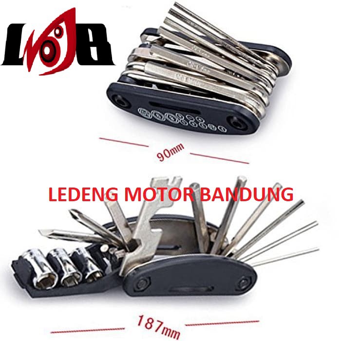 Kunci Sok Lipat Pas Saku Obeng Sepeda Motor Shock Folding Bicycle Tools Set