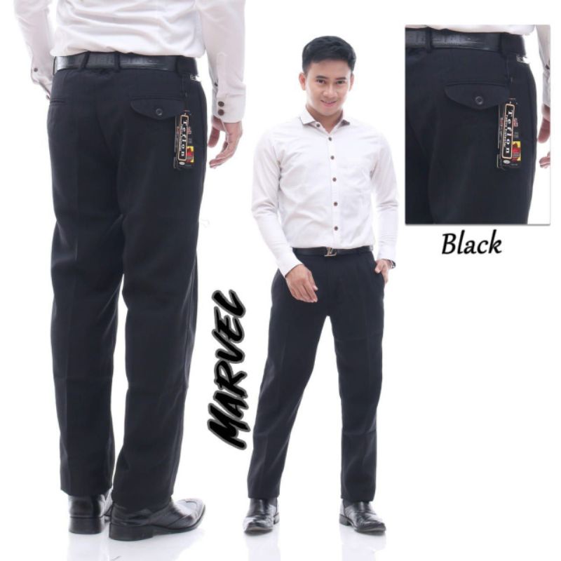 CELANA BAHAN FORMAL PRIA REGULER BAHAN TEVLON - SIZE 39-44