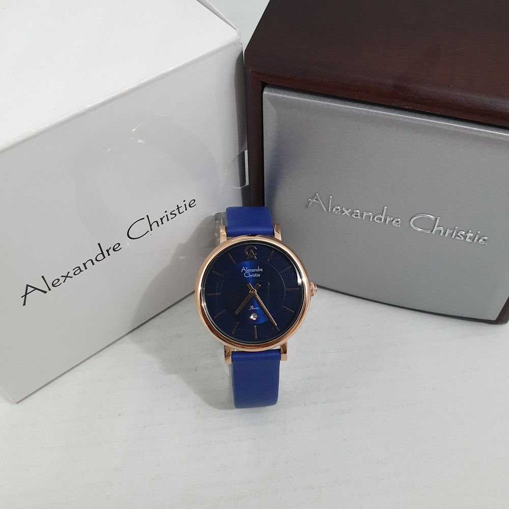 Alexandre Christie Ac2750 Roseold Blue, Jam Tangan Wanita, Original